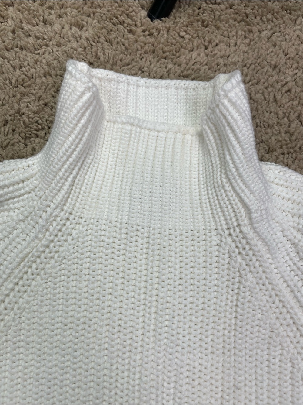 Style‎ & Co. White Ribbed Mock-Neck Sweater - Picture 3 of 10